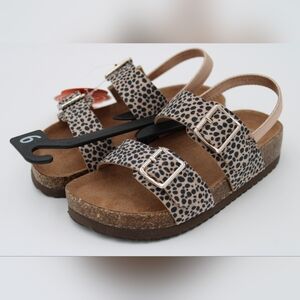 NWT Wonder Nation Toddler Girls Leopard Footbed Sandals Size 9